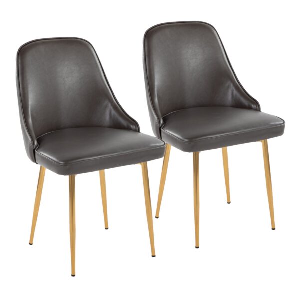 Marcel - Contemporary / Glam Dining Chair (Set of 2) - Gray