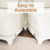 Elegant Chenille 3 Seater Sofa With Movable Ottomans High Resilience Sponge - Beige - Image 8