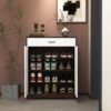 Freestanding Wooden Shoe Cabinet, 4 Tier Organizer With Drawer - White / Walnut - Image 7