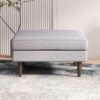 Amber - Square Upholstered Ottoman Linen - Light Gray - Image 8