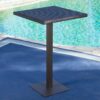 Outdoor Square Rattan Bar Table With Iron Frame - Multi Brown - Image 2