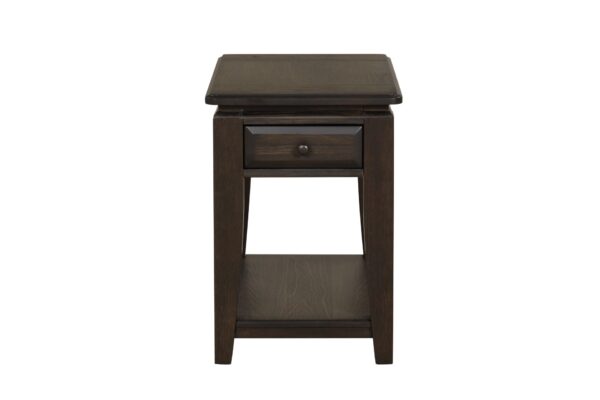 Traditional Chairside Table With Storage - Mahogany