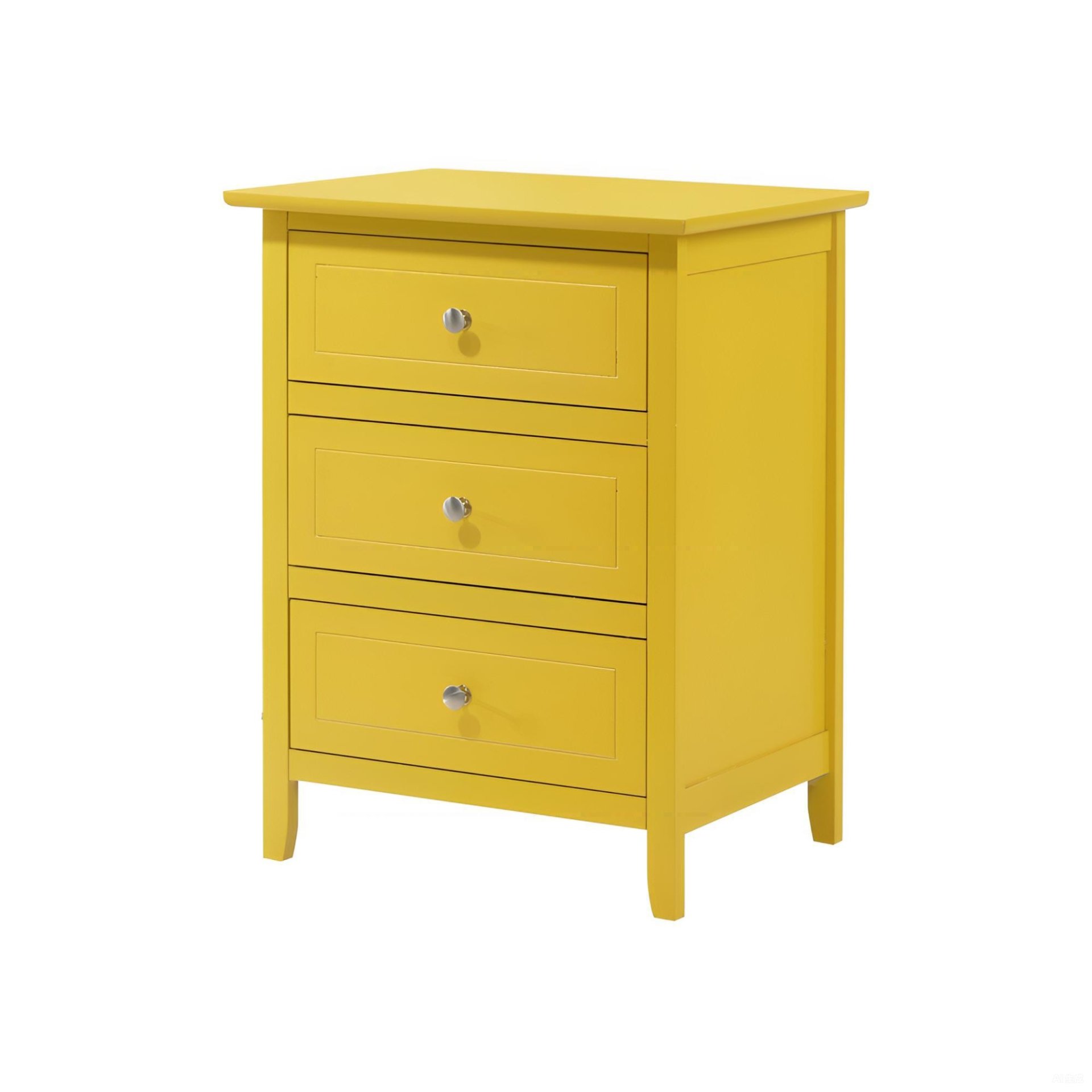 Transitional Nightstand For Bedrooms - Yellow - Image 4