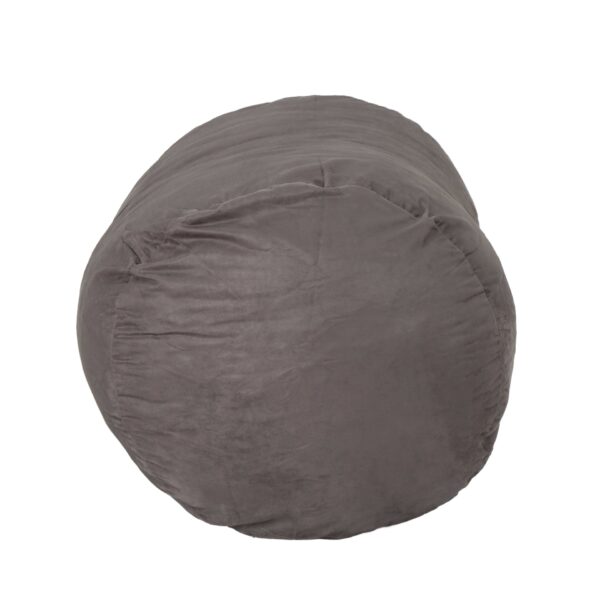 Michael - Modern 4 Foot Cylindrical Suede Bean Bag Chair - Charcoal