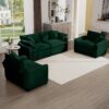 Warm And Cozy Home Theater Sofa Set With Soft Cushions 2 Seater And 2 Singles - Green - Image 2