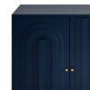 Modern Lacquered 4 Door Wooden Cabinet Sideboard Buffet Server Cabinet Storage Cabinet, For Living Room, Entryway, Hallway, Office, Kitchen And Dining Room - Blue - Image 6