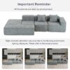 Sectional Sofa Full-Compressed Sofa Couch Free-Combined Sofa For Living Room - Gray - Image 9