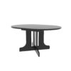 Dining Table For Farmhouse Kitchen Expandable Oval Table Top With Removable Leaf Trestle X Shaped Base - Black - Image 16