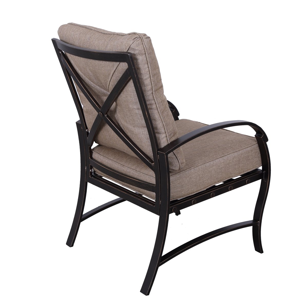 Modern Dining Chair With Back And Seat Cushion (Set of 2) - Antique Bronze - Image 4