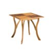 Outdoor Square Table With Curved Legs And Perpendicular Wooden Slats Table Top - Teak - Image 6