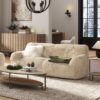 Summit - Faux Sheepskin Overstuffed Sofa - Cream Beige - Image 8
