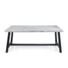 Rustic Outdoor Sandblast Acacia Wood Dining Table - Light Gray / Black - Image 6