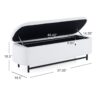 Modern Elegant Ottoman With Spacious Storage Function With Metal Feet - White / Black - Image 3