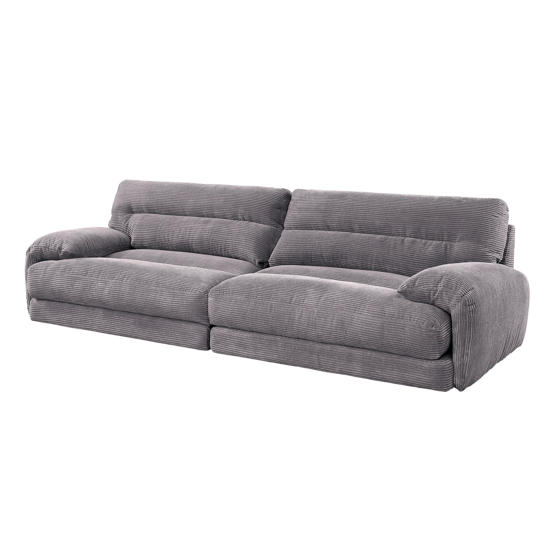 Cadenza - Corduroy 2 Piece Living Room Set - Gray - Image 2