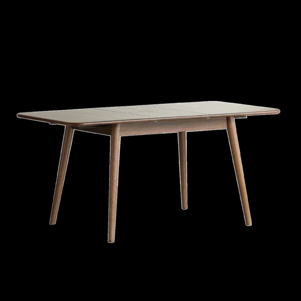 Round Corner Diagonal Leg Telescopic Table, For 6 - 8 People To Meet Dining Table - Walnut