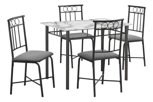 Dining Table Set, 5 Pieces Set, Small, Rectangular, Contemporary & Modern - White