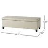 Glouster - Storage Ottoman With Leather Upholstery - Ivory - Image 3
