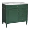 Bathroom Vanity With Top Sink, Modern Bathroom Storage Cabinet, 2 Drawers And A Tip-Out Drawer, Single Sink Bathroom Vanity - Green - Image 12