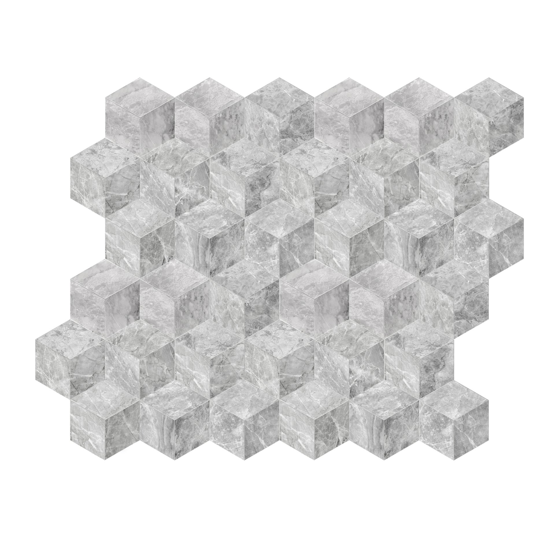 Hexagon Carrara Polished Marble Tile For Wall And Floor Stone (Set of 12) - Natural / Gray - Image 7