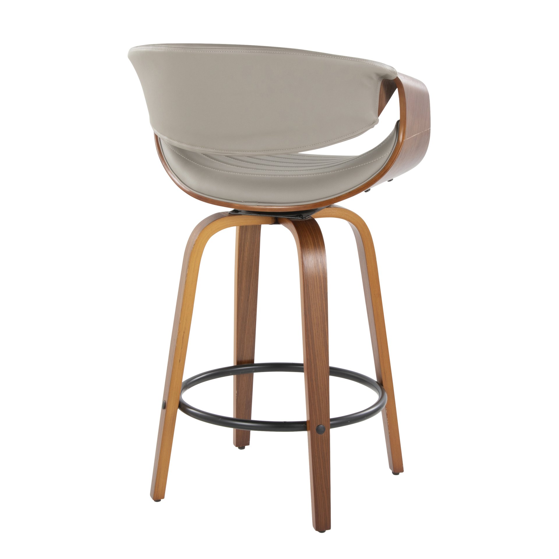 Symphony - Mid-Century Modern Counter Stool (Set of 2) - Walnut / Gray - Image 4