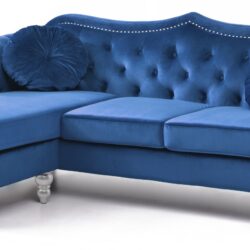 Hollywood - Upholstered Sofa Chaise - Navy Blue