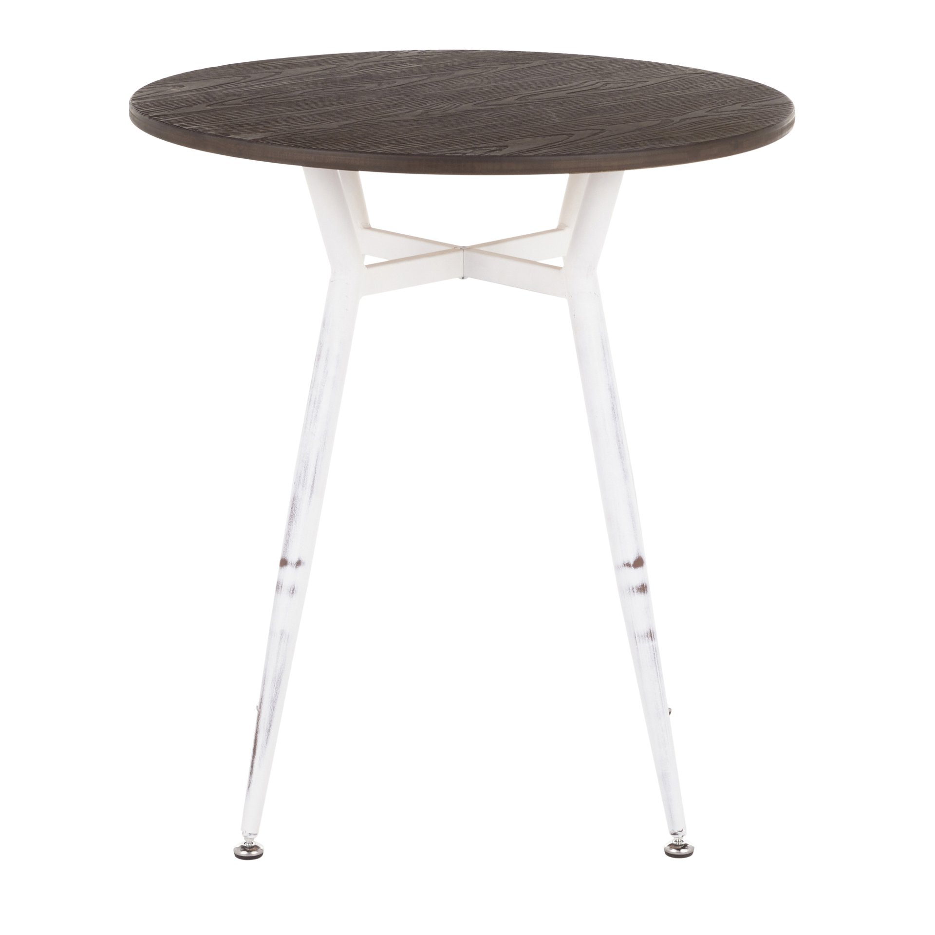 Clara - Industrial Round Dinette Table - Vintage White / Espresso - Image 5