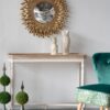 Sunburst Design Wall Mirror Decorative en For Entryway, Modern Living Room - Gold - Image 5
