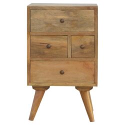 Nordic Style 4 Drawer Multi Nightstand - Oak