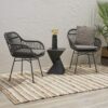 Outdoor Accent Chair With Steel Frame And Water Resistant Cushions (Set of 2) - Gray - Image 2