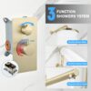 Shower System Set With Brass Valve, 10" Rain Shower, Handheld, Bathtub Spout - Brushed Gold - Image 5