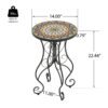 Vibrant French Country Round Ceramic Outdoor Side Table Ceramic Tile - Black - Image 3