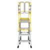 Heavy Duty Aluminum 4 Step Rolling Platform Ladder With 375Lbs Capacity And Safety - Silver - Image 4