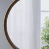 Round Pine Wood Mirror, Wall Mounted Mirror Home Decor For Bathroom Living Room - Brown - Image 5