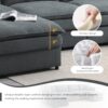 Chenille Modular Sectional Sofa, U Shaped Cloud Couch Set With Double Cushions, 6 Seat Sleeper Sofa Bed With Ottomans, Oversized Indoor Furniture - Dark Gray - Image 15
