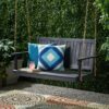 Tambora - Porch Swing With Slat Design And Complementing - Dark Gray - Image 2