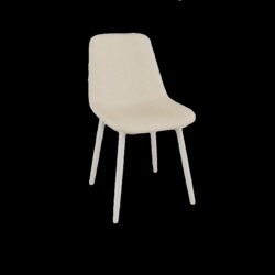 Modern Kitchen Dining Chairs (Set of 4) With Linen Padding And Sturdy Metal Legs - Beige