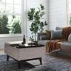 Owen - Tray Top Small Coffee Table Storage Ottoman - Distressed Gray - Image 7