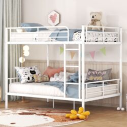 Full Over Full Metal Bunk Bed - White