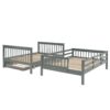 Full Over Full Stairway Bunk Bed With Twin Size Trundle, Storage And Guard Rail For Bedroom - Gray - Image 5