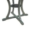 Retro Style 5 Piece Round Dining Table Set With Storage Shelf And Fabric Chairs - Antique Blue / Dark Brown - Image 9