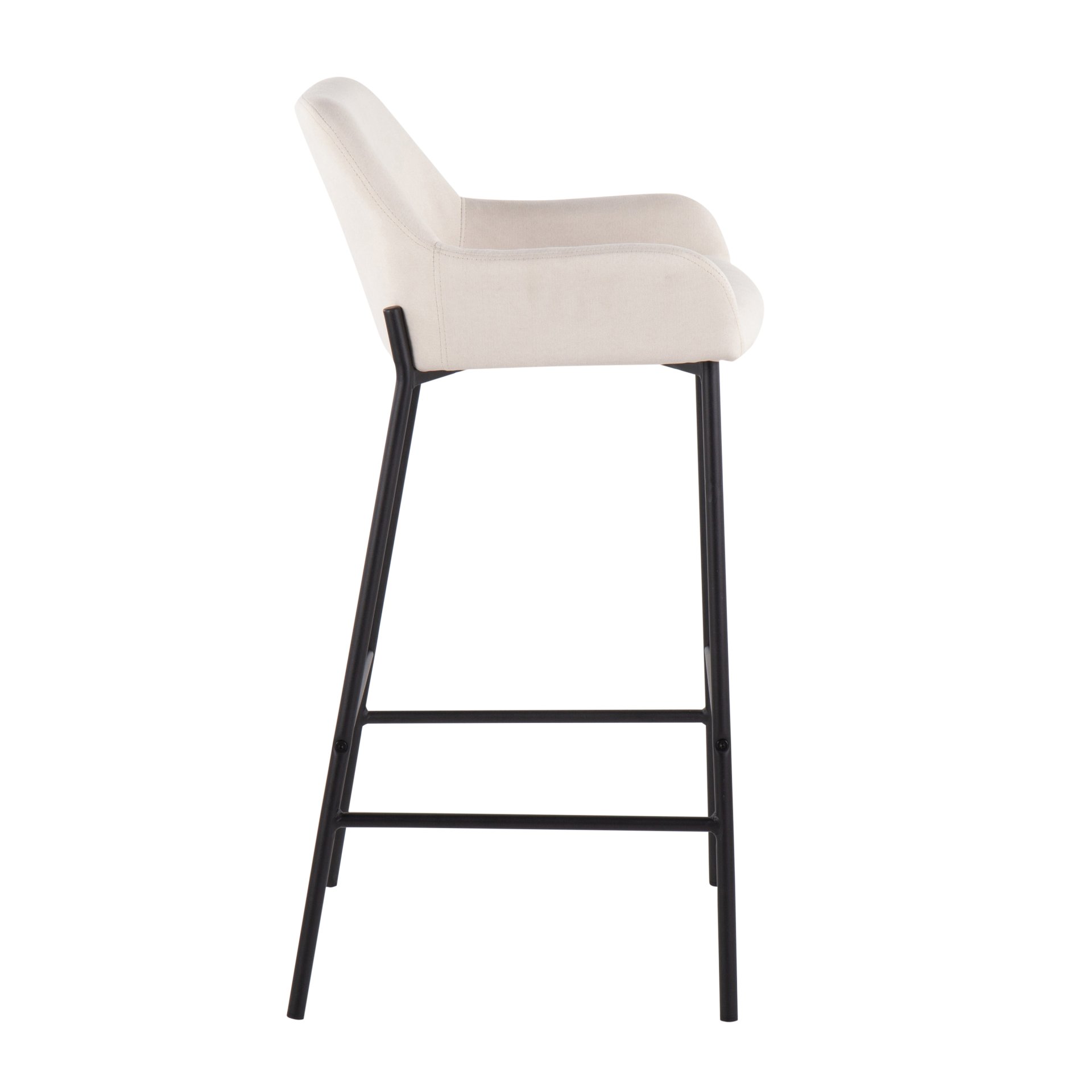 Daniella - Industrial Fixed Height Bar Stool (Set of 2) - Black / Cream - Image 3