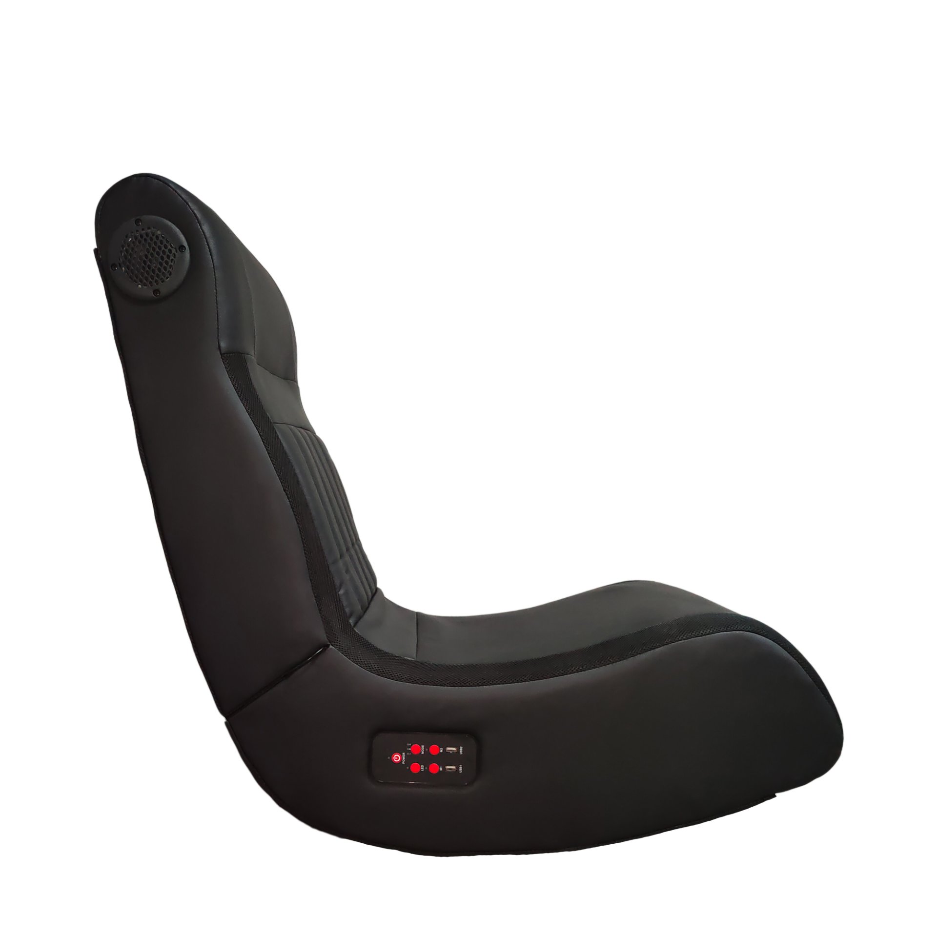 Foldable Gaming Chair With Onboard Speakers, LED Strip Lighting, Bluetooth, Vibration Massage, USB Charging Port - Black - Image 11