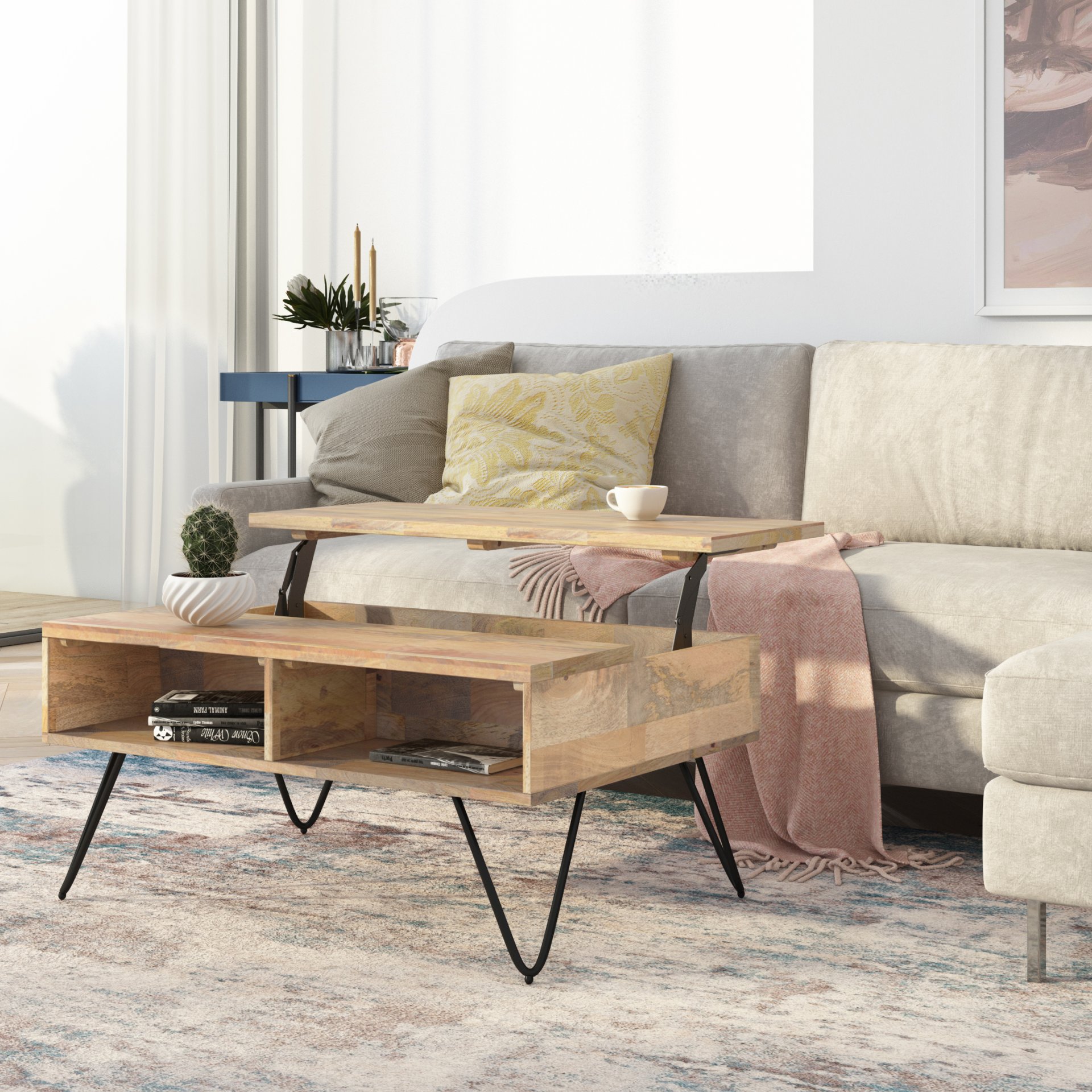 Hunter - Small Lift Top Coffee Table - Natural - Image 8