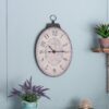 Antique Oval Wall Clock, Traditional Vintage Home Decor Clock - Ivory - Image 12