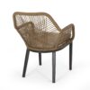 Modern Wicker Dining Club Chair With Water Resistant Cushions - Brown / Beige - Image 8