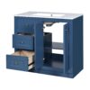 Bathroom Vanity With Ceramic Sink, Bathroom Storage Cabinet With 2 Drawers & Shelf, Freestanding Bathroom Cabinet - Blue - Image 13