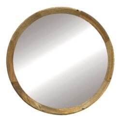 Transitional Decor Style Mango Wood Wall Mirror Wall Decor With Frame Of Solid Mango Wood For Bathroom, Entryway Console Lean Against Wall - Natural