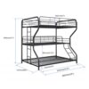 Full / Twin / Full Triple Bunk Bed - Black - Image 3