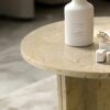 Natural Marble Coffee Table For Living Room, Genuine Marble - Glod Yellow Beige - Image 5