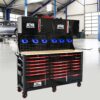 Heavy Duty Tool Cart With 19 Drawers, Tools Not Included, Mobile Storage For Workshop Or Laboratory - Black / Red - Image 13
